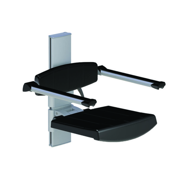 Variation #343 of WALL MOUNTED SHOWER SEAT WITH BACKREST & ARMREST, HEIGHT ADJUSTABLE