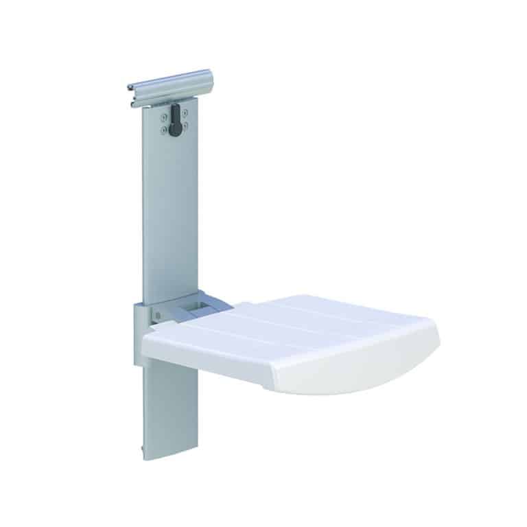 SHOWER SEAT FOR HORIZONTAL TRACK, HEIGHT AND SIDEWAYS ADJUSTABLE