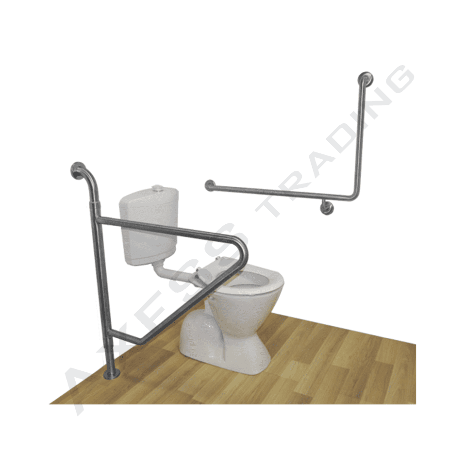 swing away toilet grab rail next to toilet