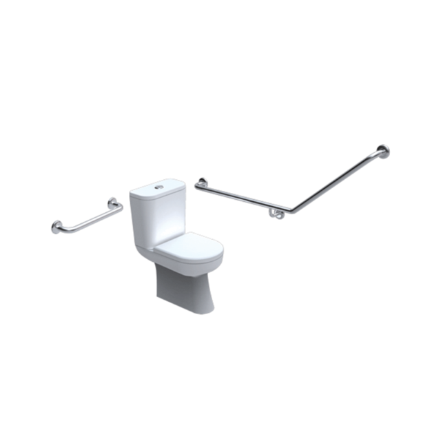 90° Ambulant Toilet Grab Rails Quality 450mm X 450mm