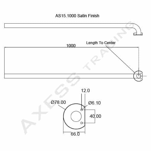 AX15.1000 - MODULAR GRABRAIL SYSTEM - 1000mm Corner Elbow End 1