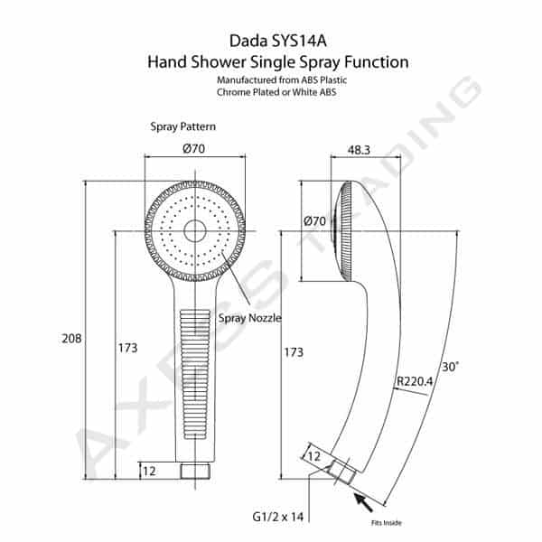 HHSYS14 DADA - Single Spray Hand Shower 4
