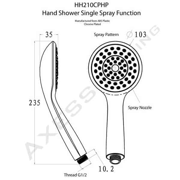 HH210 - RIVA - Single Spray Hand Shower 4