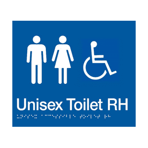 BS.UACTR - BRAILLE SIGNAGE - Unisex Accessible Toilet Rh 1